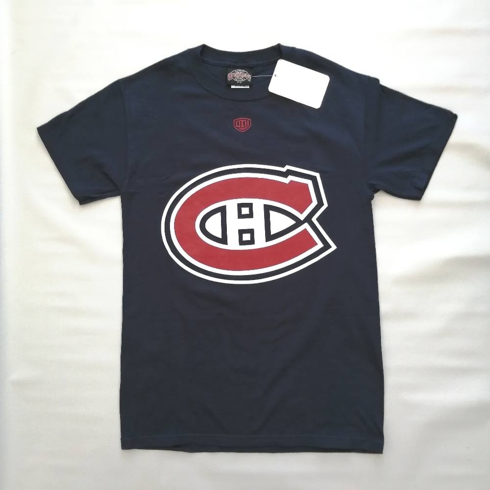 Montreal Canadiens Navy Hockey T-shirt Small NWT